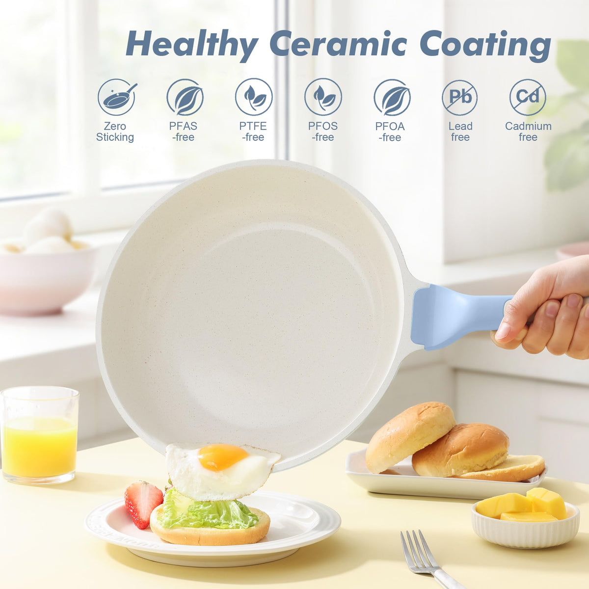 Nonstick Chef Frying Pan With Glass Lid