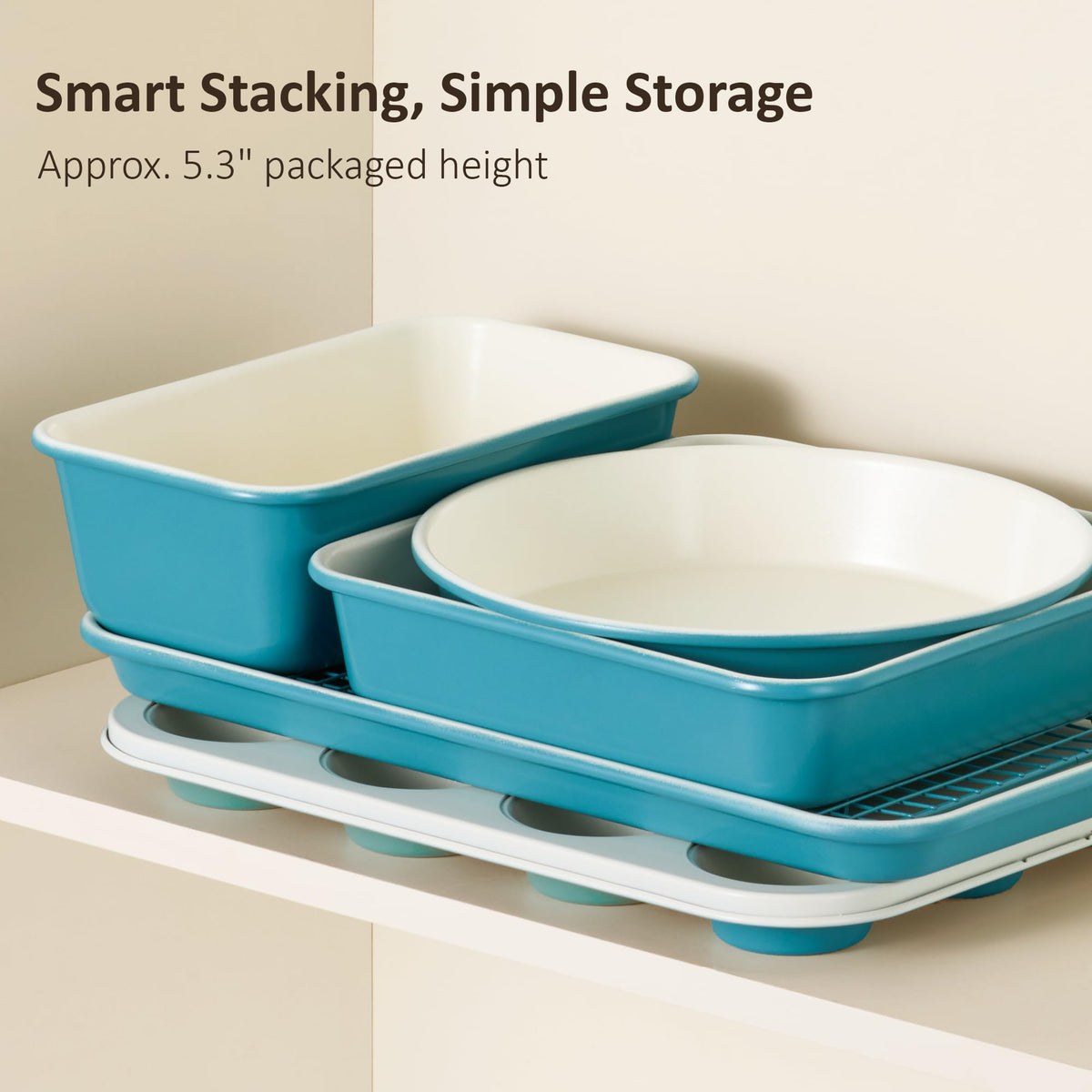 9-Piece Stackable Nonstick Bakeware Set