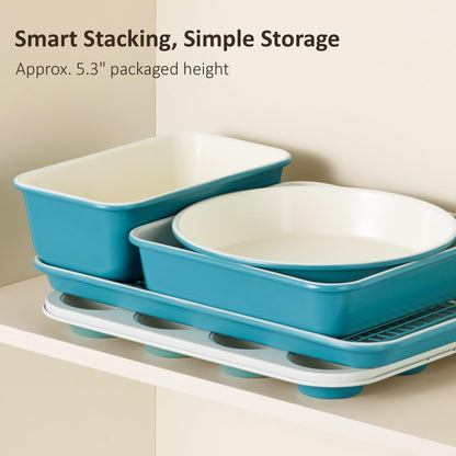 9-Piece Stackable Nonstick Bakeware Set