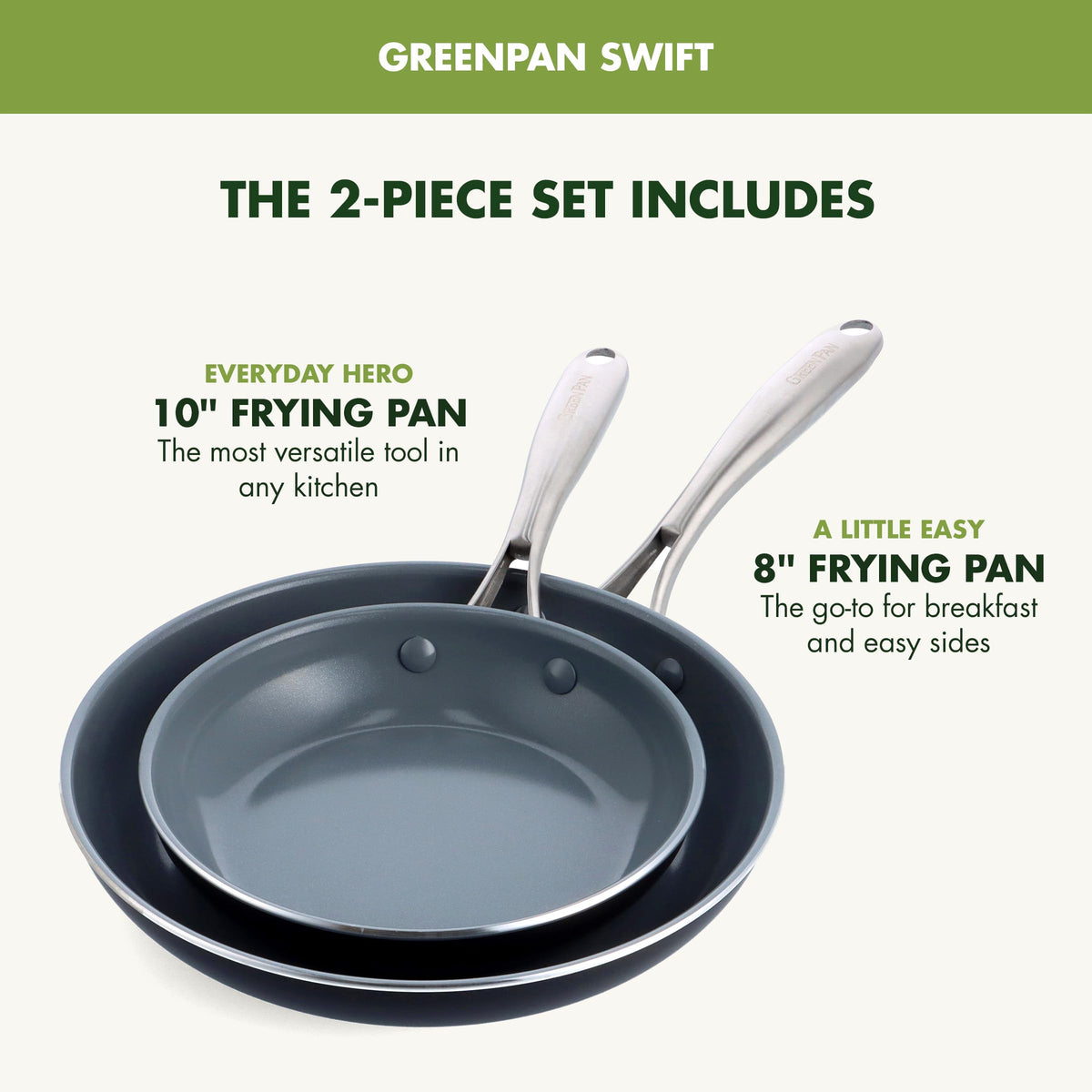 Ceramic Nonstick Frying Pan Skillet Set