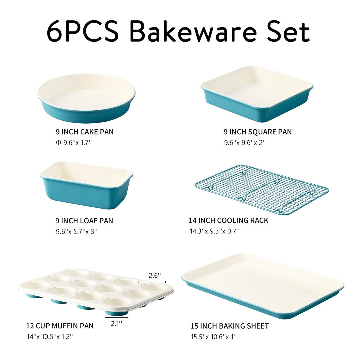 9-Piece Stackable Nonstick Bakeware Set