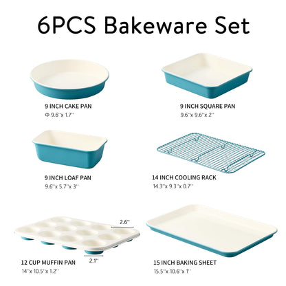 9-Piece Stackable Nonstick Bakeware Set