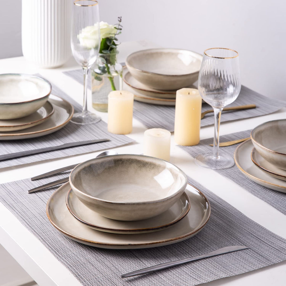 Reactive Glaze Stoneware Dinnerware Set