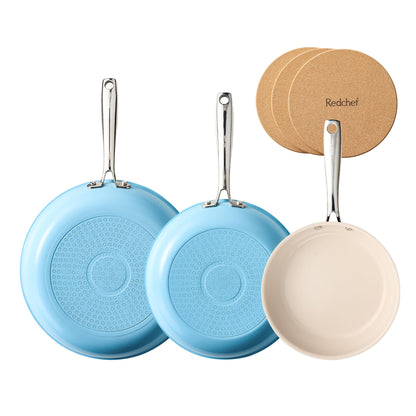 6-Piece Ceramic Nonstick Frying Pan Set