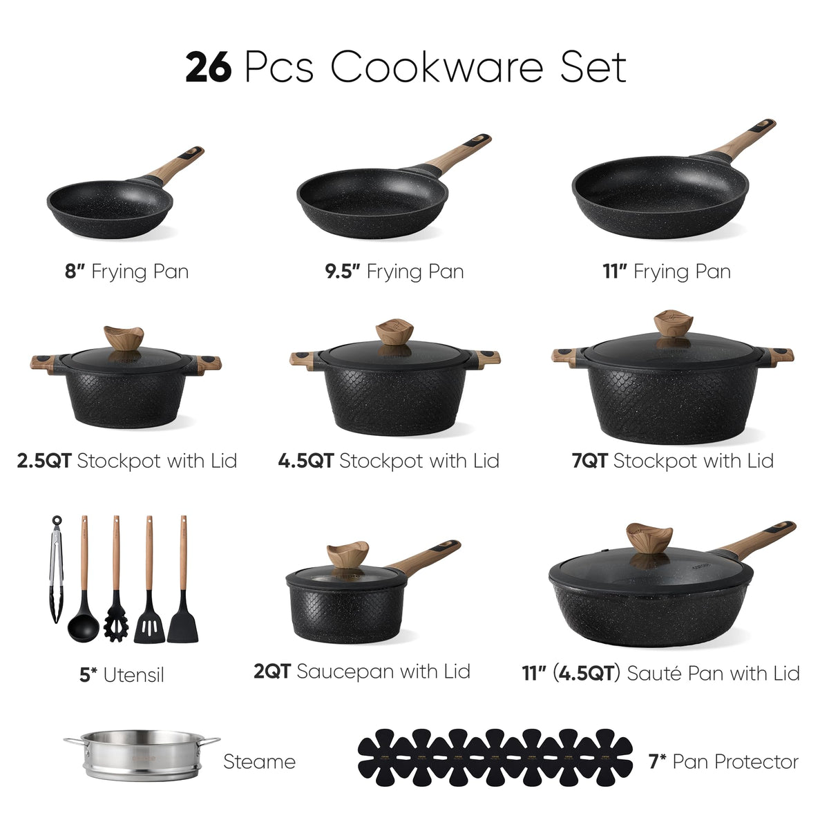 Nonstick Pots and Pans Cookware Set