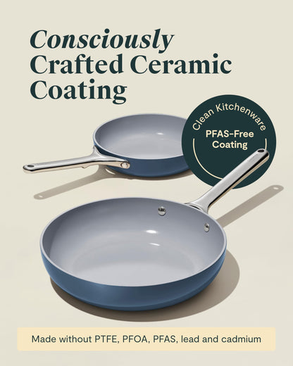 Ceramic Nonstick Frying Pan Set With Glass Lids