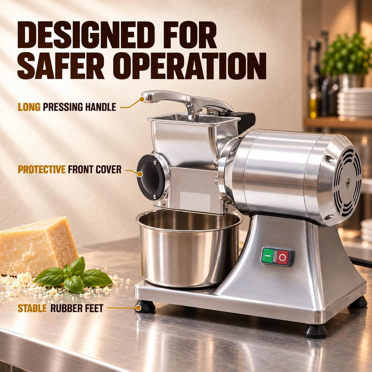 550W Heavy-Duty Electric Cheese Grater
