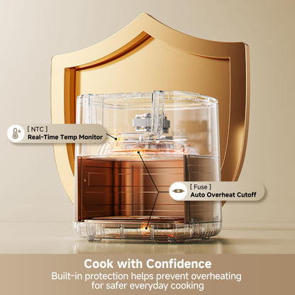 7-Quart Smart Steam Air Fryer With Ceramic Basket