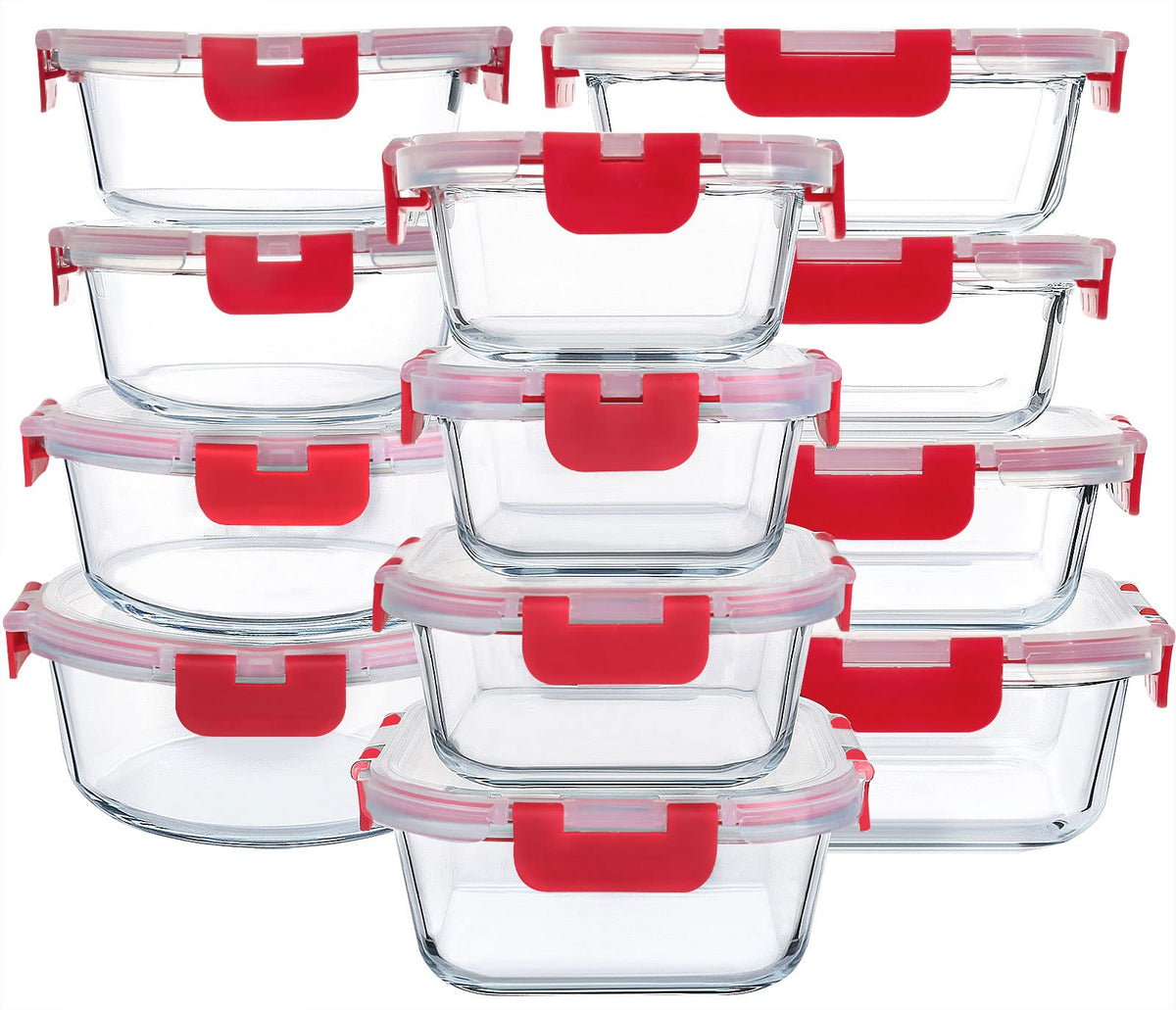 MCIRCO 24-Piece Glass Food Storage Containers