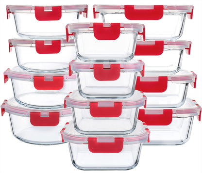 MCIRCO 24-Piece Glass Food Storage Containers