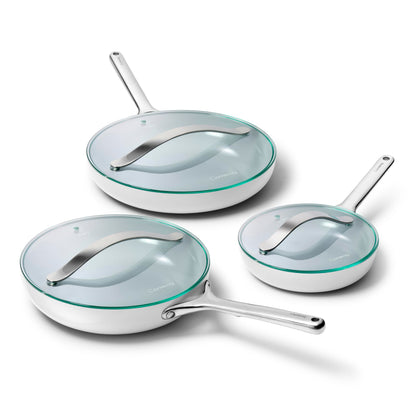Ceramic Nonstick Frying Pan Set With Glass Lids