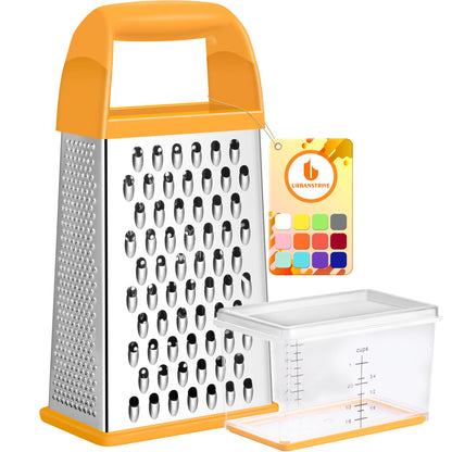 4-Sided Stainless Steel Box Grater With Container