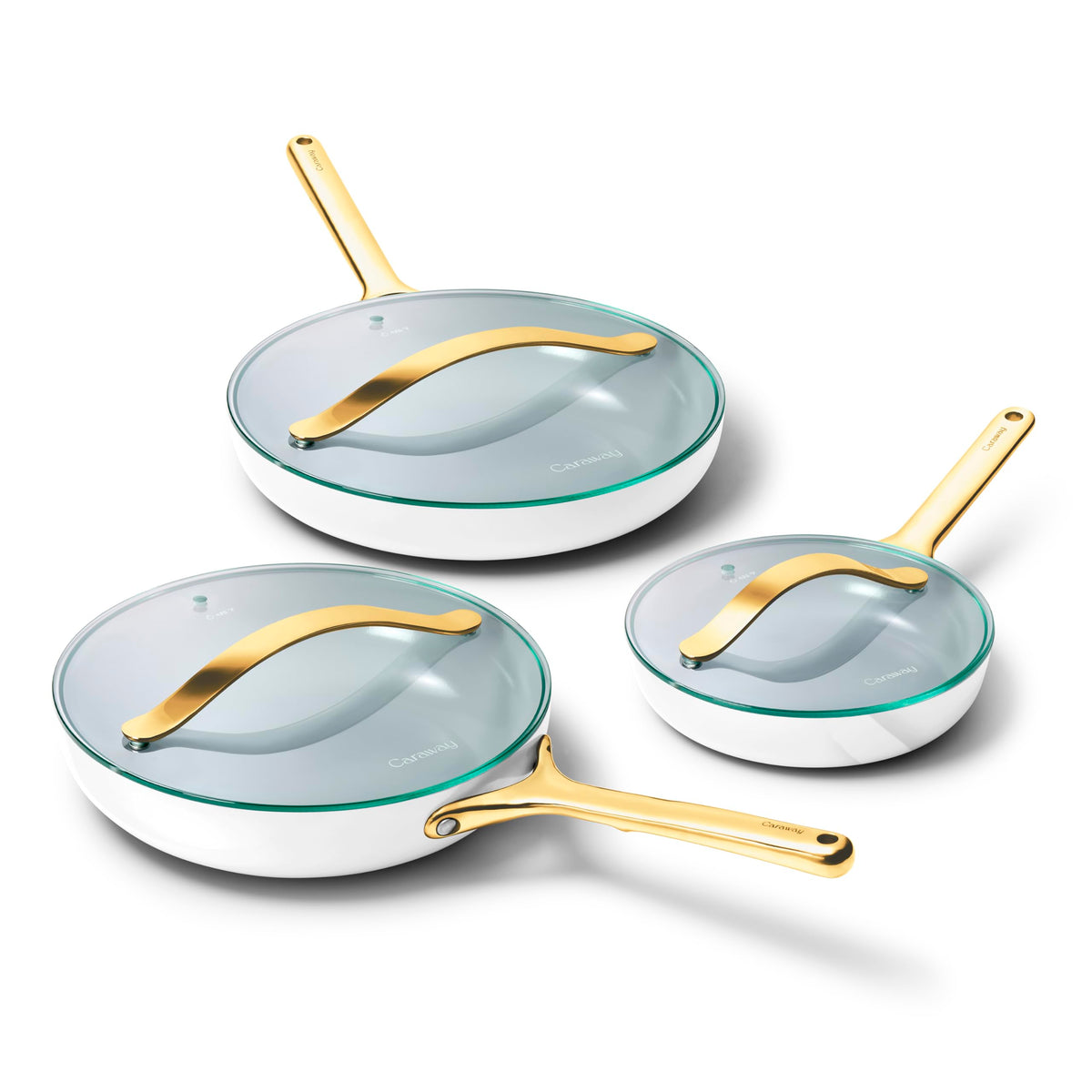 Ceramic Nonstick Frying Pan Set With Glass Lids
