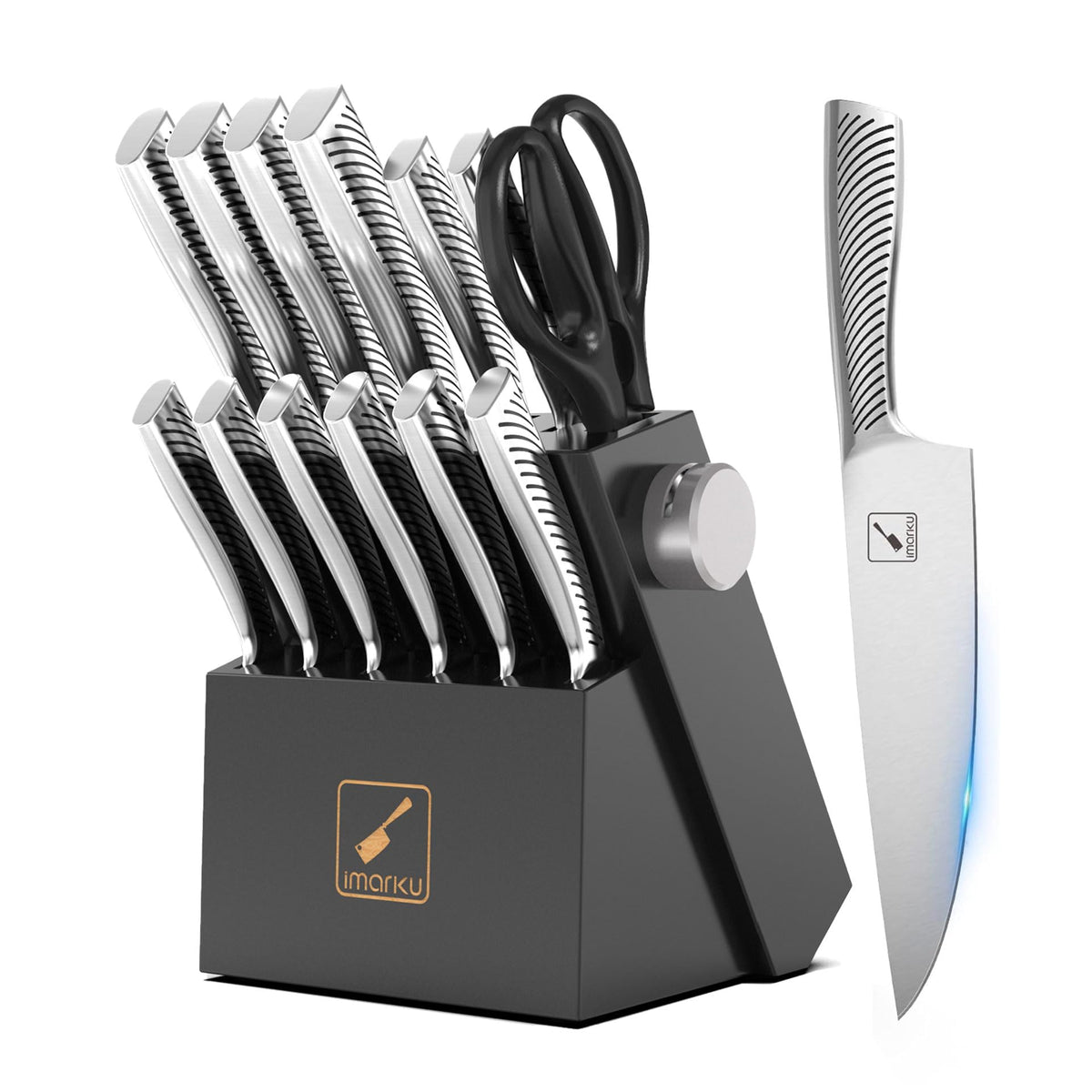 8-Piece Kitchen Knife Set With Wood Drawer Block