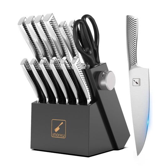 8-Piece Kitchen Knife Set With Wood Drawer Block