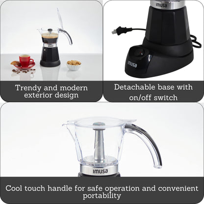 Electric Cuban Espresso Maker With Compact Design