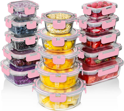 30-Piece Glass Food Storage Container Set