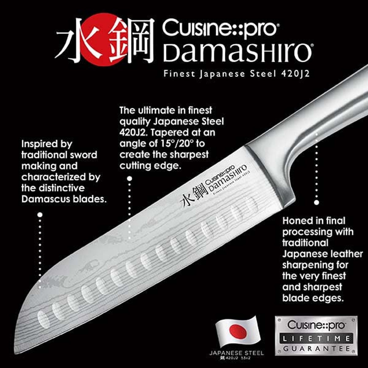 Japanese Steel Knife Set With Acacia Wood Block
