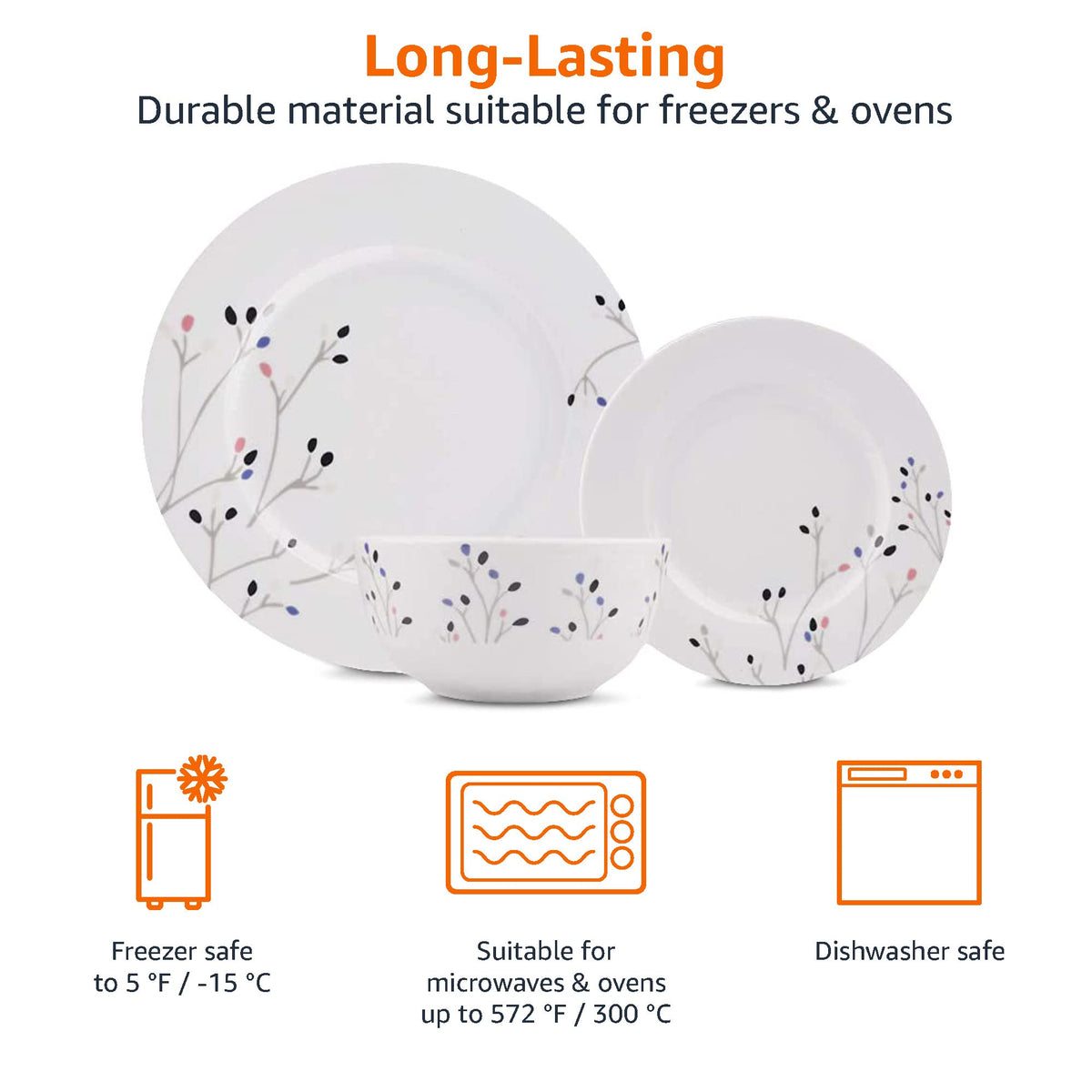 18-Piece Porcelain Dinnerware Set for Six