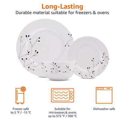 18-Piece Porcelain Dinnerware Set for Six