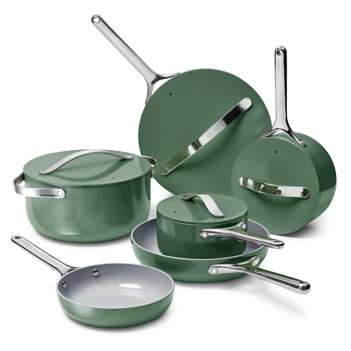 Ceramic Nonstick Cookware Set With Storage