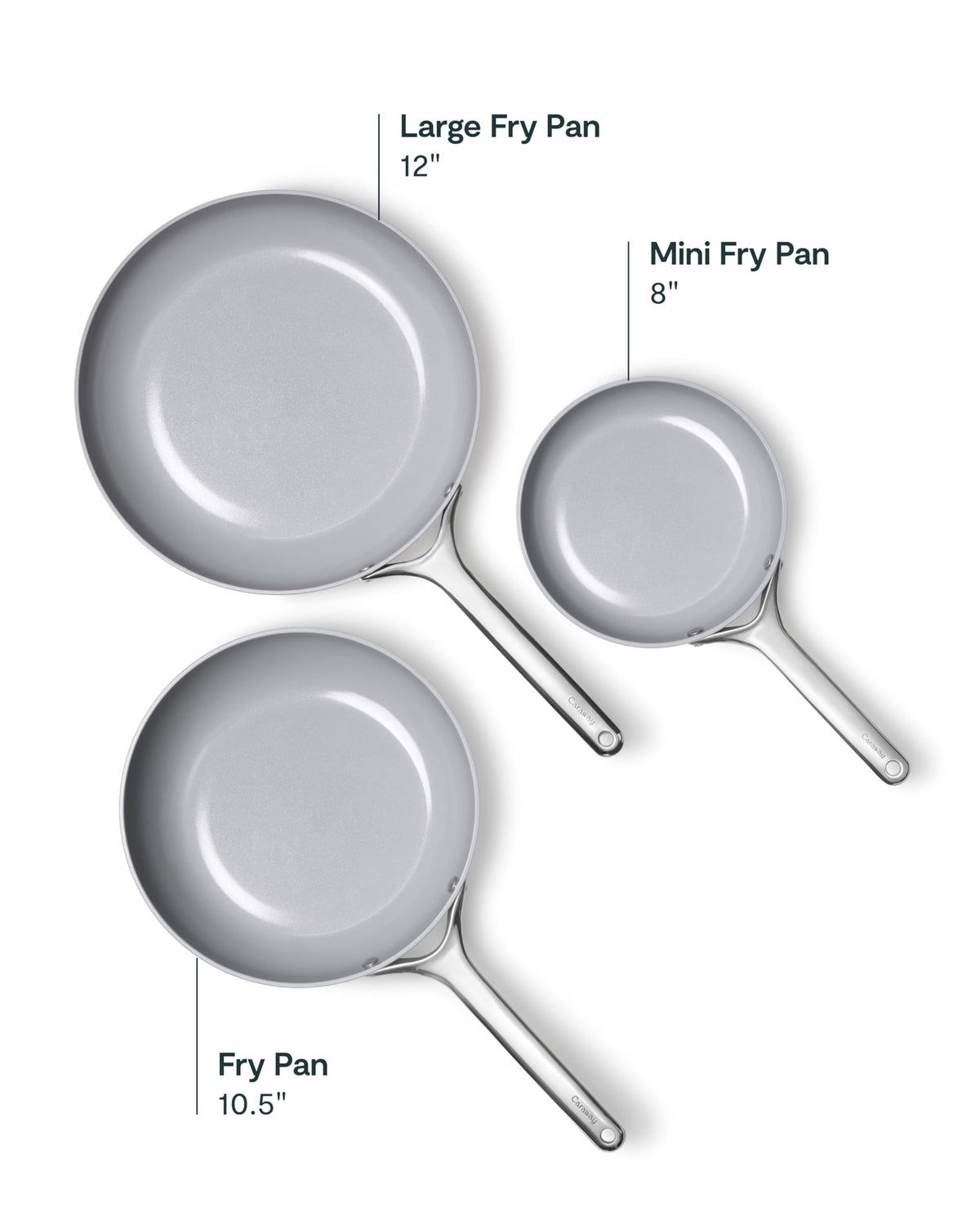 Ceramic Nonstick Frying Pan Set With Glass Lids