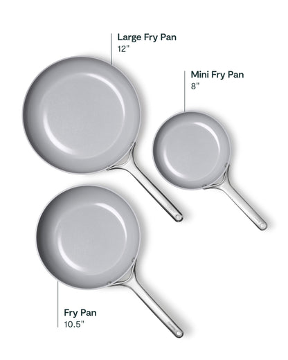 Ceramic Nonstick Frying Pan Set With Glass Lids