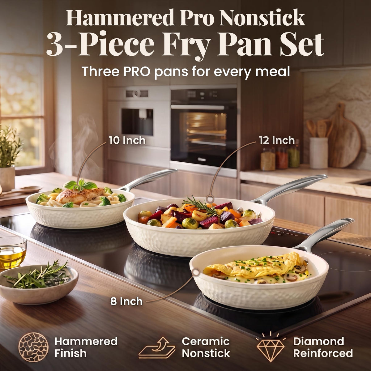 3-Piece Nonstick Cookware Set