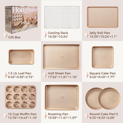 9-Piece Nonstick Bakeware Set With Cooling Rack
