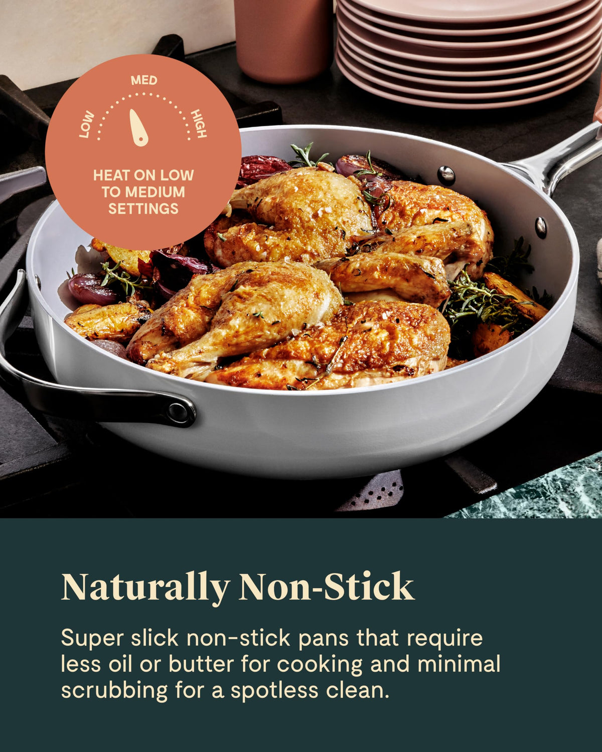3-Piece Ceramic Nonstick Frying Pan Set