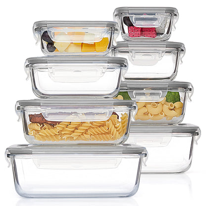 8-Piece Glass Food Storage Container Set