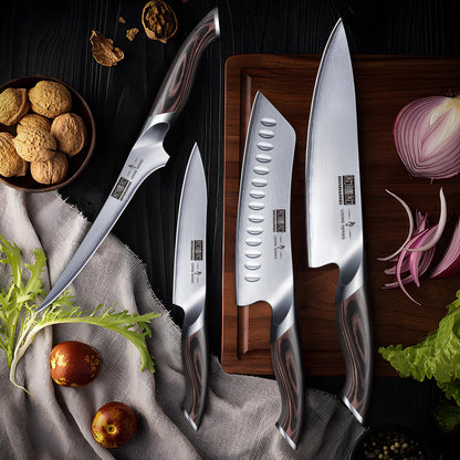 16-Piece Japanese Steel Kitchen Knife Block Set