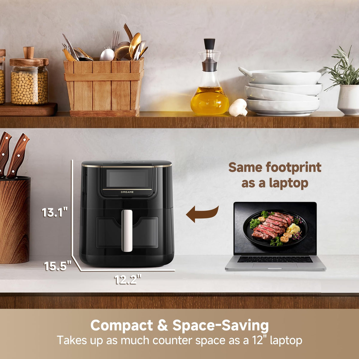 7-Quart Smart Steam Air Fryer With Ceramic Basket