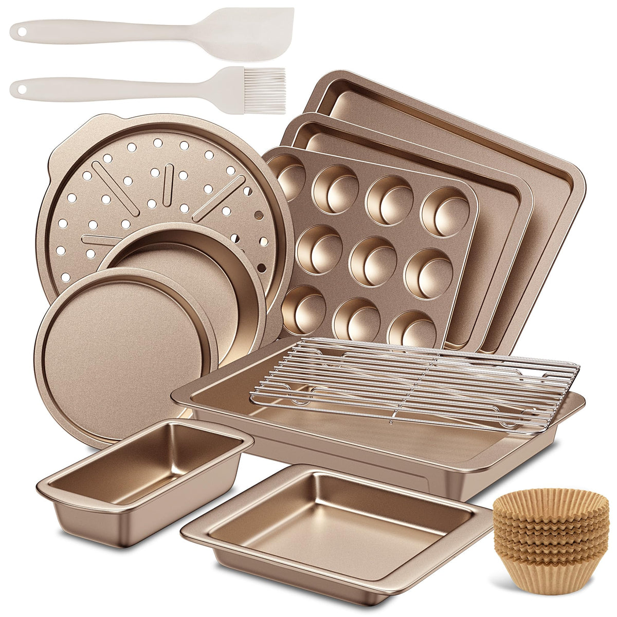 10-Piece Nonstick Stackable Bakeware Set
