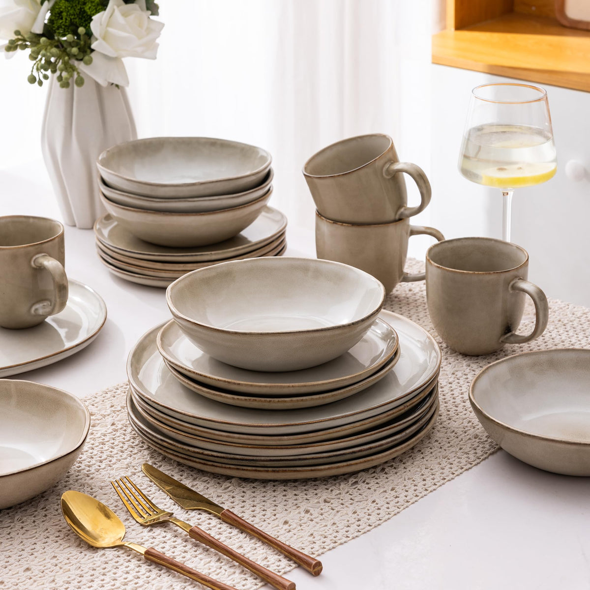 Reactive Glaze Stoneware Dinnerware Set