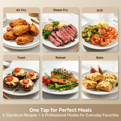 7-Quart Smart Steam Air Fryer With Ceramic Basket