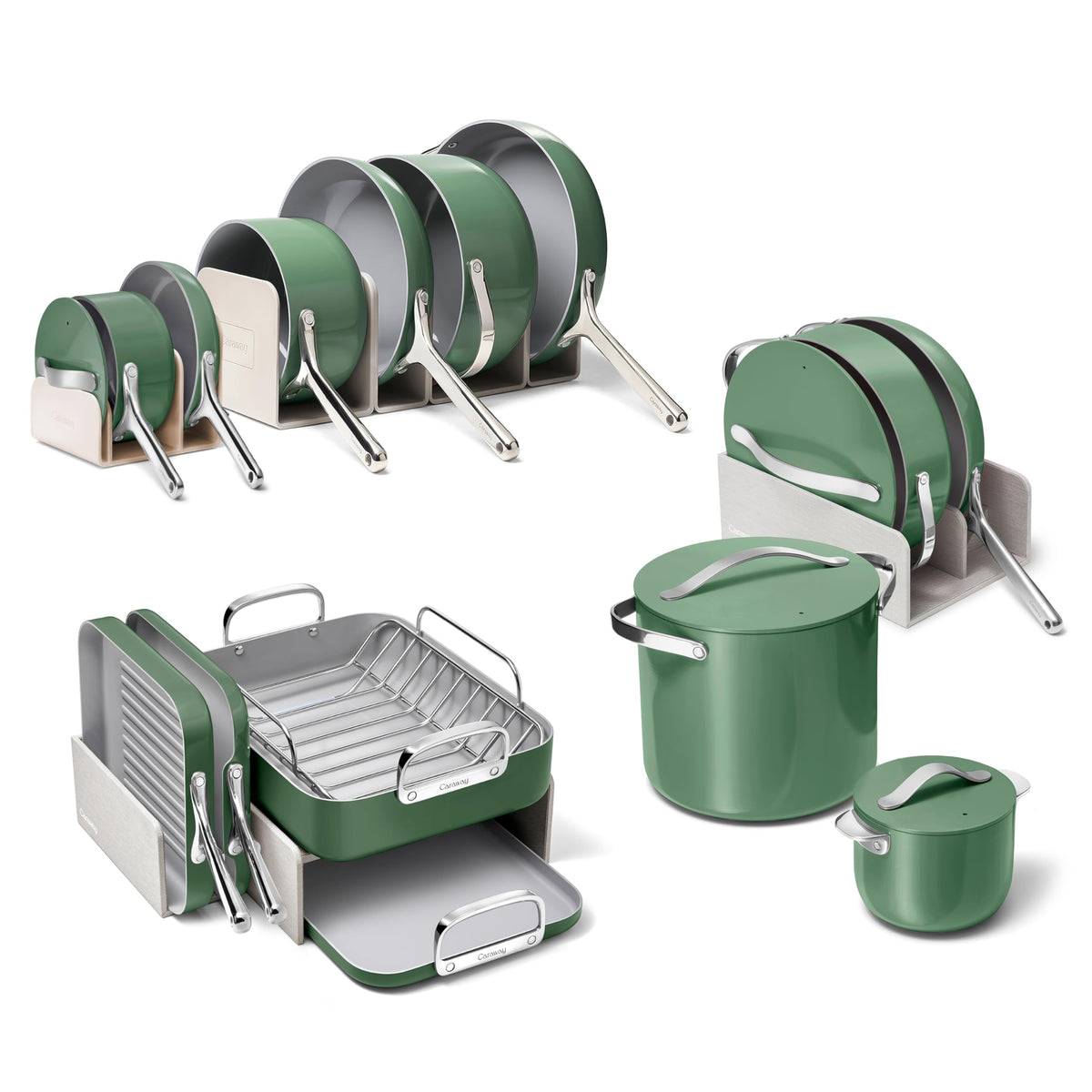 Ceramic Nonstick Cookware Set With Storage