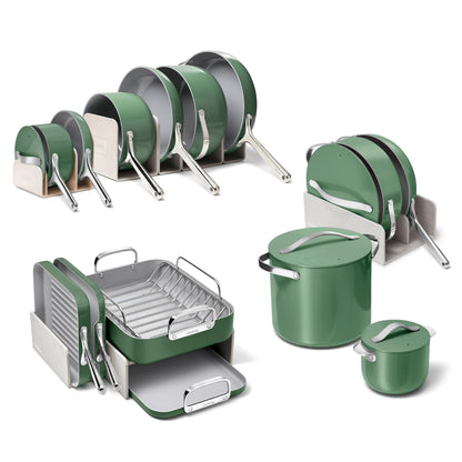 Ceramic Nonstick Cookware Set With Storage