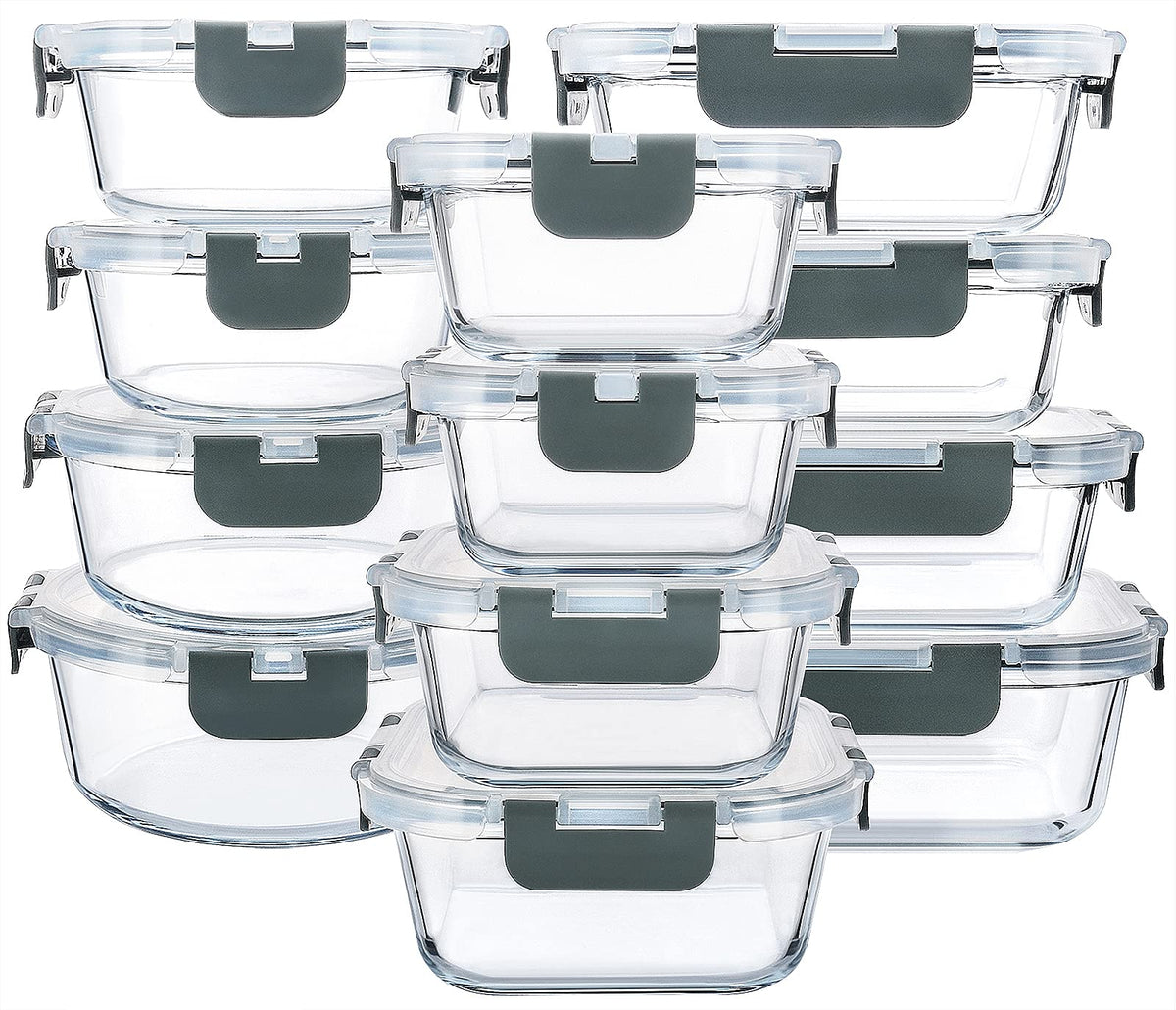 MCIRCO 24-Piece Glass Food Storage Containers