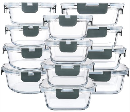 MCIRCO 24-Piece Glass Food Storage Containers