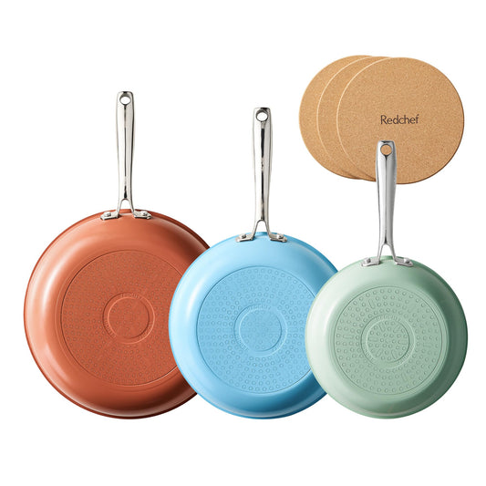 6-Piece Ceramic Nonstick Frying Pan Set