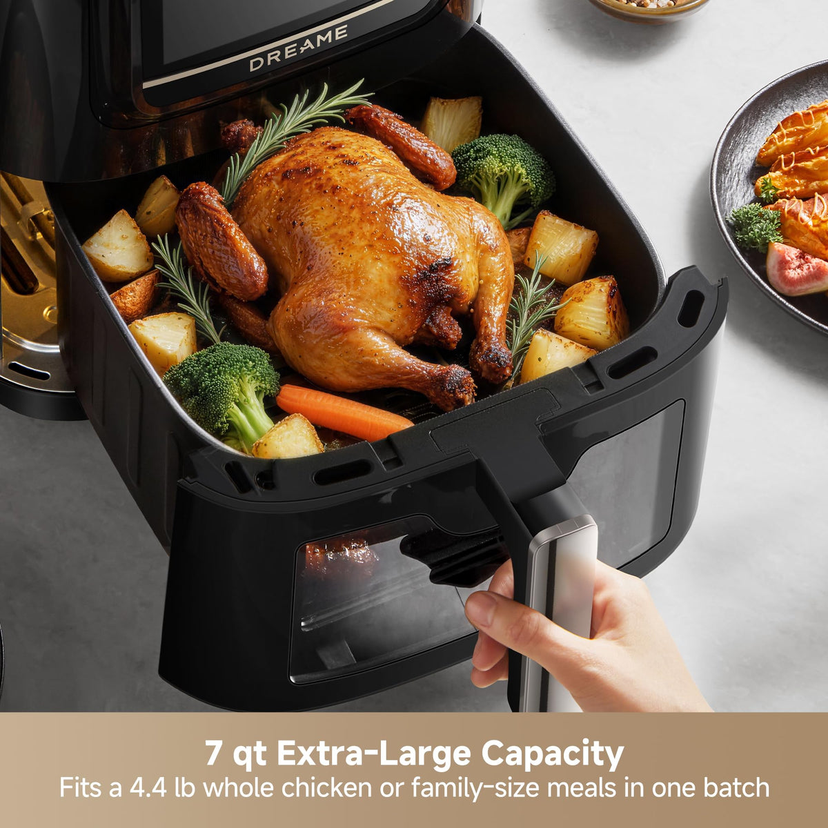7-Quart Smart Steam Air Fryer With Ceramic Basket