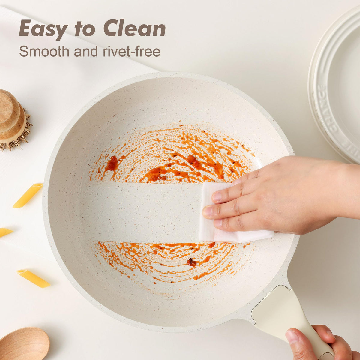 Nonstick Omelet Frying Pan With Heat-Resistant Handle