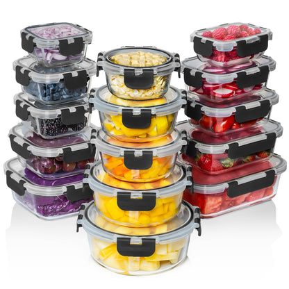 30-Piece Glass Food Storage Container Set