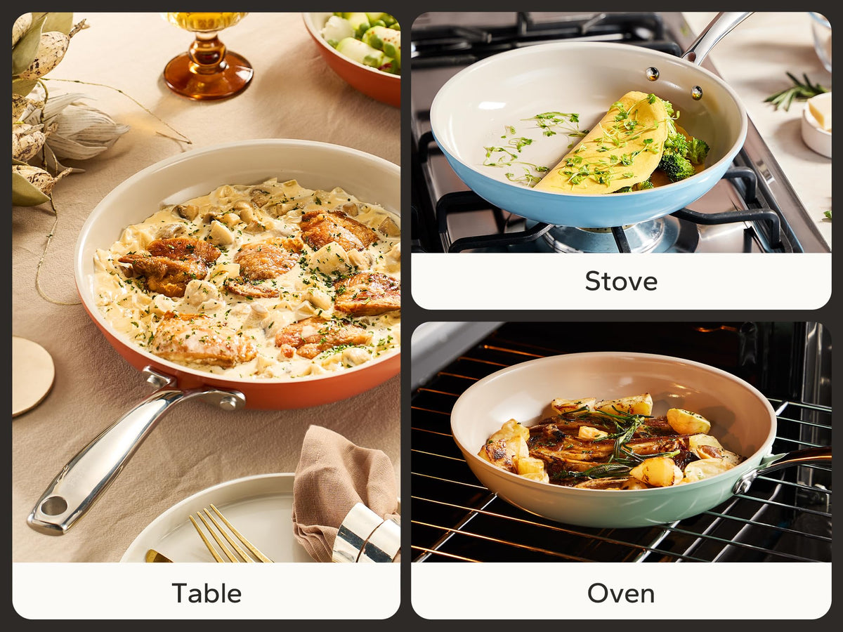 6-Piece Ceramic Nonstick Frying Pan Set