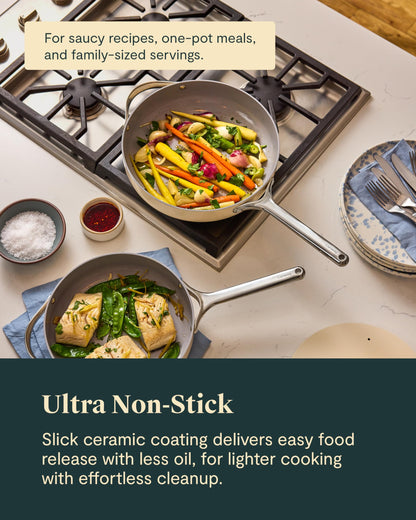 Ceramic Nonstick Sauté Pan With Stainless Handle