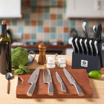 8-Piece Kitchen Knife Set With Wood Drawer Block