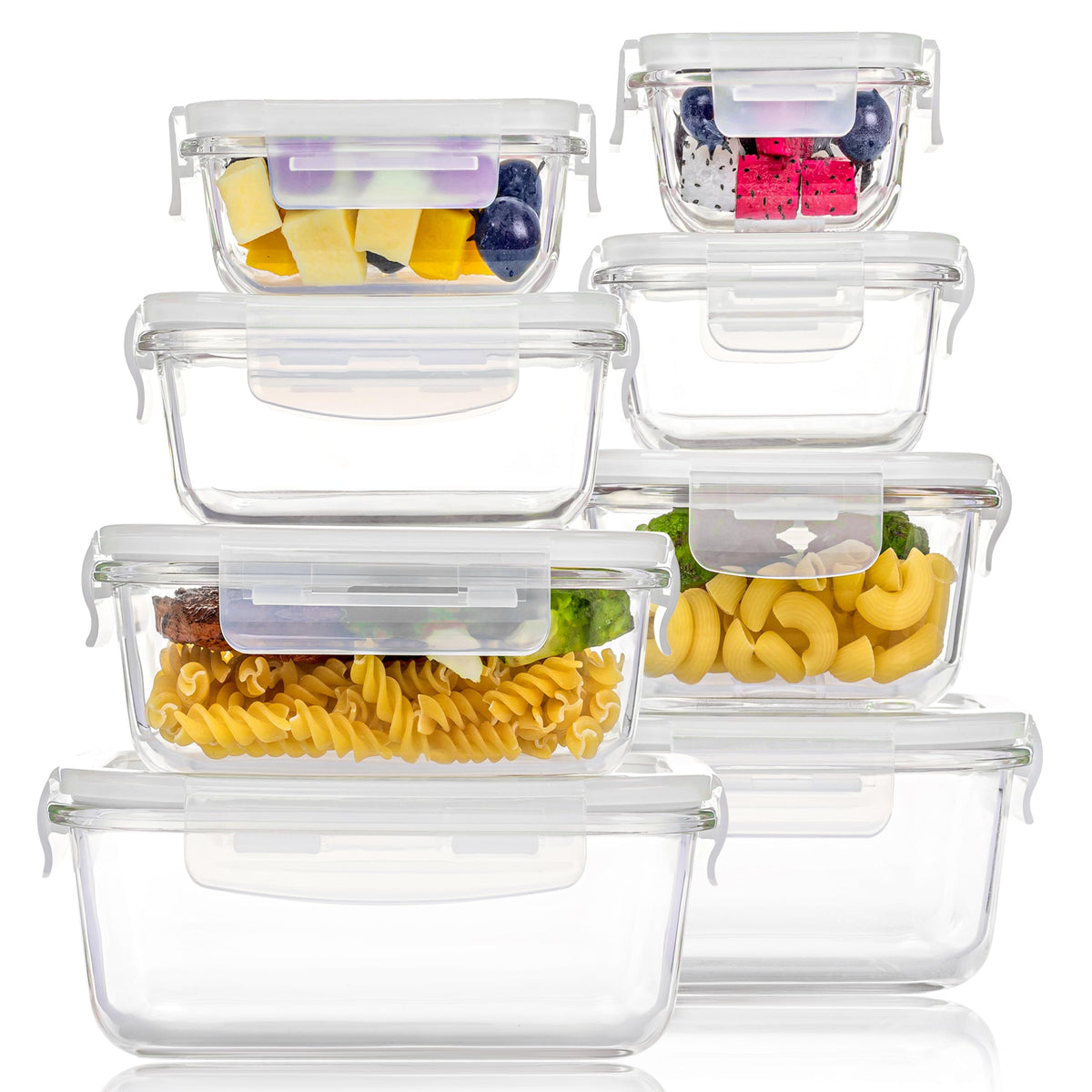 8-Piece Glass Food Storage Container Set
