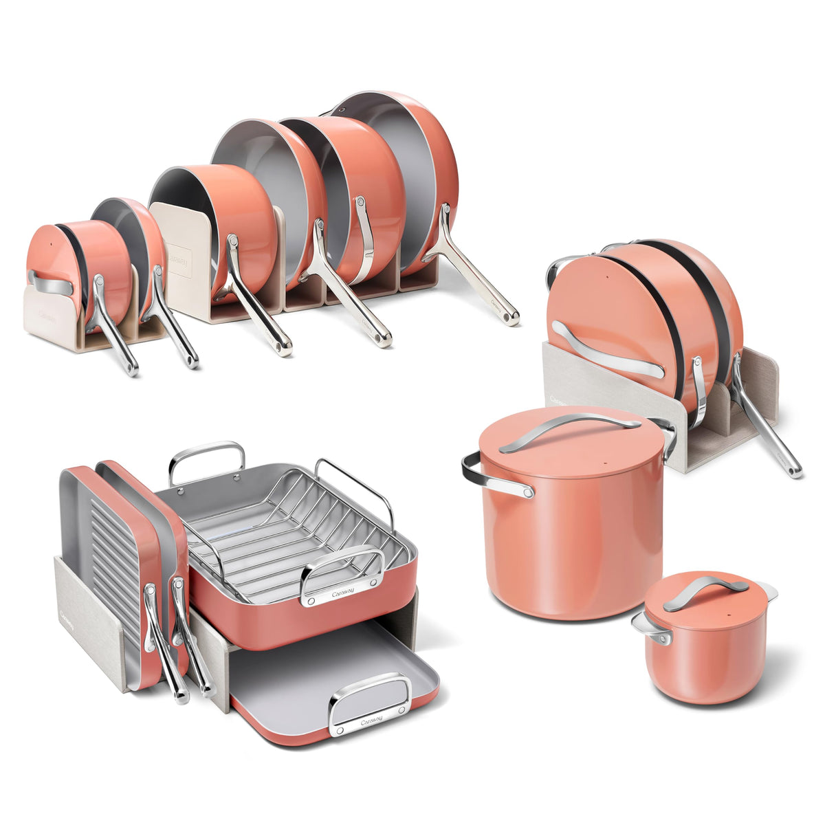 Ceramic Nonstick Cookware Set With Storage