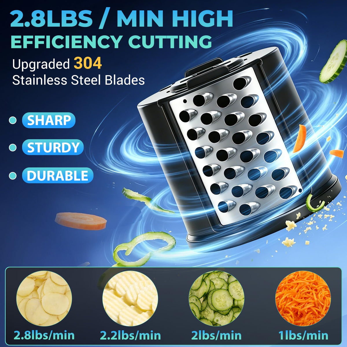 6-in-1 Electric Vegetable Grater and Slicer
